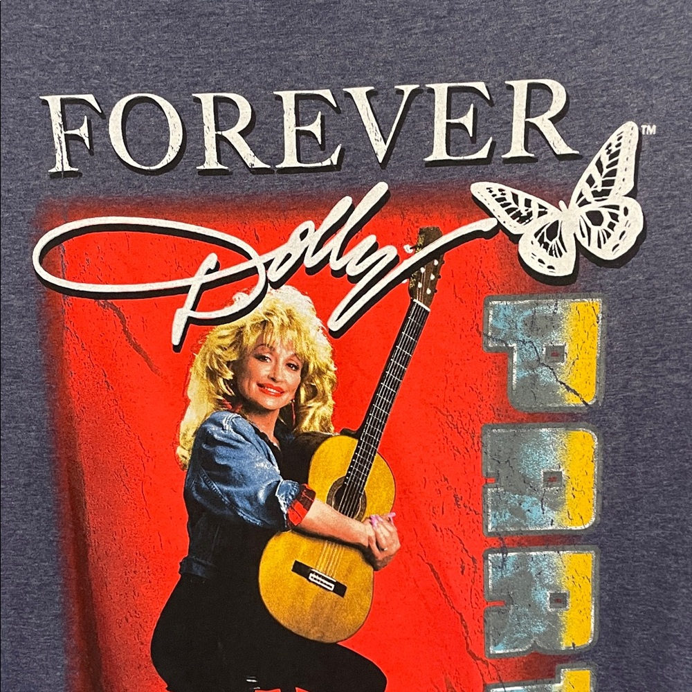 Forever Dolly Parton Graphic Tee - Navy Size L - Picture 3 of 6